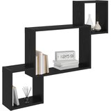  Polica na zidu Zidna montaža Crna 91,5 x 15 x 76 cm | shoptok.hr