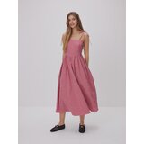 Reserved Kockás midi ruha - crvena | shoptok.hr
