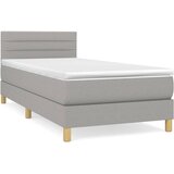 vidaXL Box spring postelja z vzmetnico svetlo siva 80x200 cm blago, (20791577) Cene