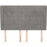  Uzglavlje s ušima svjetlosivo 147x23x118/128 cm baršunasto | shoptok.hr