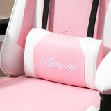  Igraća ergonomska uredska stolica umjetna koža roza i bijela 64 x 67 x 119-127 cm | shoptok.hr
