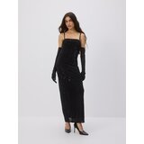 Reserved Haljina tuba s rukavicama - crno | shoptok.hr