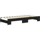  Dnevni krevet na razvlačenje s ladicama crni 80 x 200 cm baršun | shoptok.hr