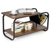 Modern Home Klubska mizica s stojalom za revije, 2 ravni, loft stil, (5000289719) | Shoptok.si