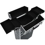 vidaXL Voziček za ličila iz aluminija črn s krokodiljim vzorcem | Shoptok.si