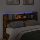  Uzglavlje S LED lampica Dimljeni hrast 180 x 16,5 x 103,5 cm | shoptok.hr