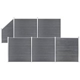  Set WPC ograda 5 kvadratnih + 1 kosa 965 x 186 cm sivi | shoptok.hr