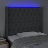  LED uzglavlje tamnosivo 103 x 16 x 118/128 cm od tkanine | shoptok.hr