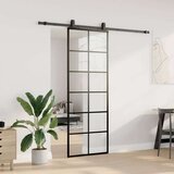  Klizna vrata s priborom crna 76 x 205 cm od ESG stakla | shoptok.hr