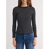 Reserved Top dugih rukava od rebrastog žerseja - crno | shoptok.hr