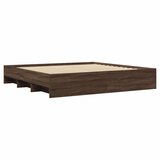  Okvir kreveta bez madraca smeđa boja hrasta 200x200 cm drveni | Eponuda.com