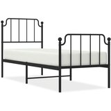  The Living Store Kovinski posteljni okvir z vzglavjem in vznožjem črn 75x190 cm - Posteljni Okvir, (21448897) | Shoptok.si