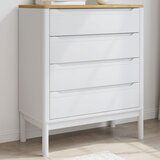 vidaXL predalnik floro bela trdna borovina | Shoptok.si