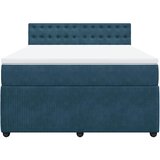  Krevet box spring s madracem plavi 160 x 200 cm baršunasti | shoptok.hr