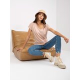 BASIC Feel Good Beige cotton V-neck t-shirt BASIC | shoptok.hr