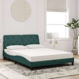 vidaXL Postelja z vzmetnico temno zelena 140x200 cm žamet, (21095106) | Shoptok.si