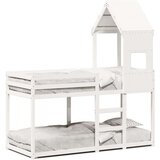  Krevet na kat s krovom bijeli 90 x 190 cm od masivne borovine | shoptok.hr