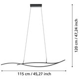Eglo 901207 - viseći led luster grisolia na sajli LED/20W/230V 4000K crna | Eponuda.com