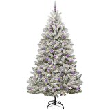 vidaXL Umestno božično drevo Zelena in Bela 240 cm PVC in kovina | Shoptok.si