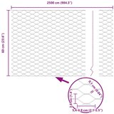  Ograjne stebre 11 kos U-kanal Siva 60 cm Jeklo, Šesterokotna ograja Siva 0.6x25 m Jeklo | Shoptok.si