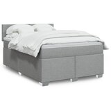 vidaXL Box spring postelja z vzmetnico svetlo siva 160x200 cm žamet Cene
