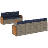 vidaXL 8-delni vrtni komplet sedežnih garnitur z blazinami siv poli ratan, (5000293972) | Shoptok.si