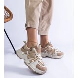 Gemre Beige sneakers with gold inserts Candra | Shoptok.si