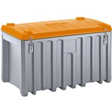 Cemo Univerzalna škatla iz polietilena, prostornina 400 l, nosilnost 250 kg, siva / oranžna | Shoptok.si