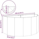  Cvetlično korito srebrna 120 x 60 x 50 cm Nerjaveče jeklo, (5000207576) | Shoptok.si