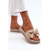 Boto FK1 Women's Platform Sandals with Bow Beige Aflia | shoptok.hr