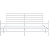  Metalni okvir kreveta uzglavlje i podnožje bijeli 193x203 cm | shoptok.hr