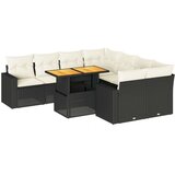 vidaXL 9-dijelni set vrtnih sofa s jastucima crni od poliratana | shoptok.hr