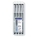 Staedtler Flomasteri Pigment liner, crna, 4 komada | shoptok.hr