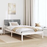  Okvir kreveta s uzglavljem Bijela i svijetlosiva 100 x 200 cm | shoptok.hr