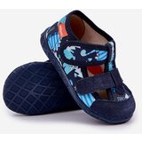 Boto Slippers Milami Children With Velcro In Dinosaur Print Navy Blue Reathiana | ePonuda.com