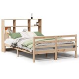 vidaXL Krevet s regalom za knjige bez madraca 120x200 cm od borovine | shoptok.hr