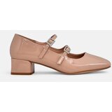 Resti Patent leather women’s pumps on a block heel with straps Vible | Shoptok.si