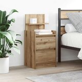 vidaXL Nočna omarica z 2 predaloma artisan hrast 38x34x80 cm | Shoptok.si