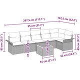  Sjedeća garnitura za vrt 7 kom. Siva poliratan | shoptok.hr