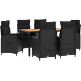  Vanjski set za objedovanje 7 kom. Crna | shoptok.hr