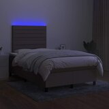  s oprugama i madracem LED smeđesivi 120x190cm od tkanine | shoptok.hr