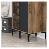 Hanah home kumsal ps - walnut, anthracite walnutanthracite wardrobe | ePonuda.com