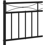 Metalni okvir za krevet s uzglavljem crni 90x200 cm | shoptok.hr