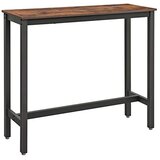 Songmics Barska miza, ozka pravokotna barska miza, kuhinjska miza, visoka gostinska jedilna miza, trden kovinski okvir, 120 x 40 x 100 cm, enostavna montaža, industrijski dizajn, rustikalna rjava in, (21387902) | Shoptok.si