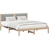 vidaXL Krevetni okvir s tapiciranim uzglavljem Svijetlo siva | shoptok.hr