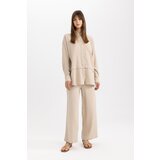 Defacto Wide Leg Wide Leg Elastic Waist Basic Plain Muslin Trousers Cene