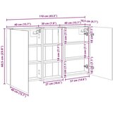  Komplet omaric za kopalnico s polico 3 pcs 110 x 10,5 x 60,5 cm, (5000245771) | Shoptok.si