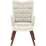 vidaXL Sprostitveni stol s stolčkom Cream Velvet | Shoptok.si