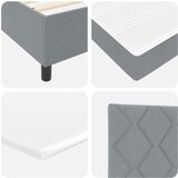 vidaXL Svetlo siva škatlasta postelja z vzmetnico in klopjo 180x200 cm Tkanina, (22083131) | Shoptok.si