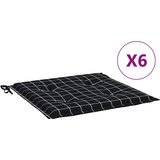  Jastuci za vrtne stolice 6 kom crni karirani 50x50x4 cm tkanina | shoptok.hr